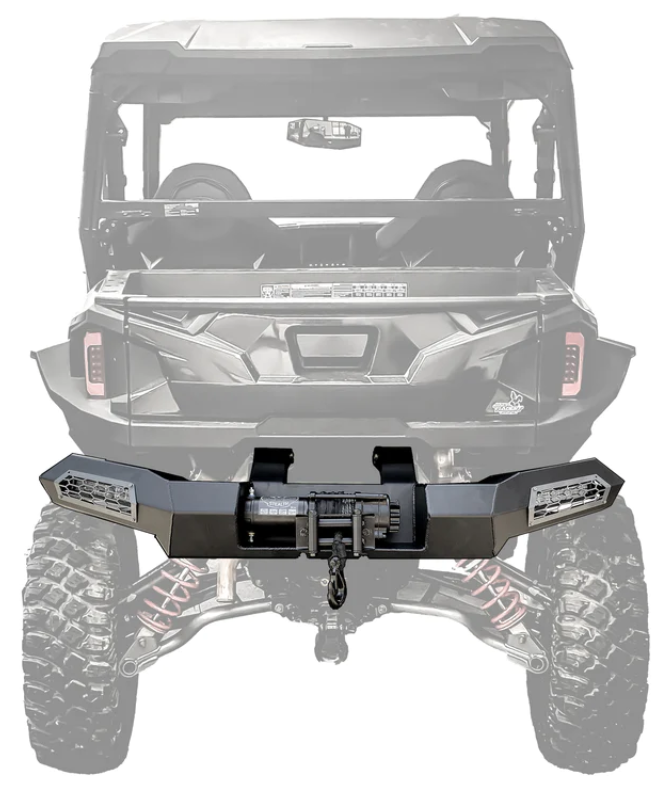 2016+ Polaris General Winch-Ready Rear Bumper (w/ Lights, Black)