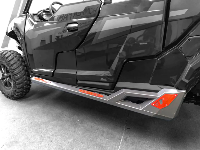 2017+ Polaris General 4 CREW Nerf Rail Rock Sliders (Black)