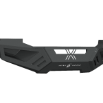A textured black metal Road Armor Spartan front bumper for 2005-2007 Ford F250, featuring angular lines, cutouts, and an X center design with the brand name below. It has a rugged, modern look for heavy-duty off-road use.