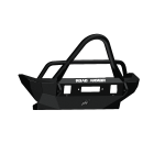 A texture black 2007-2018 Jeep JK Stealth Front Winch Bumper with angular edges, a central rectangular cutout, and a tubular stinger guard. “ROAD HAMMER” is printed in white across the front horizontal bar.