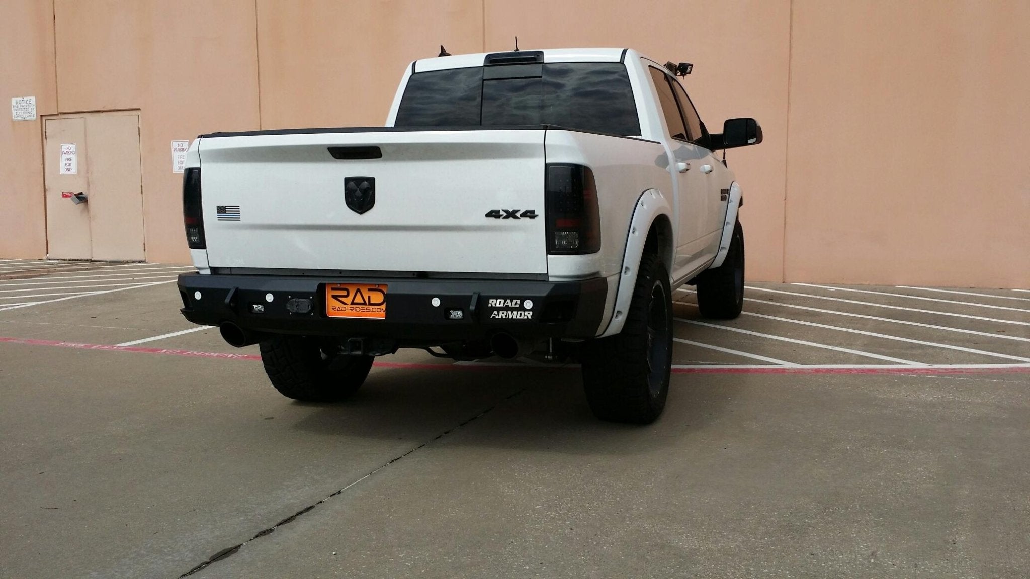 2009 - 2018 Ram 1500 Stealth Rear Winch Bumper - Texture Black Warn M8000 Only - Offroad Armor