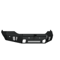 A textured black 2013-2018 Ram 1500 Vaquero Front Non-Winch Bumper with a 2-in receiver, angular edges, vent holes, and cutouts. Built for durability and rugged trucks, it offers accessory or light mounts. Transparent background.