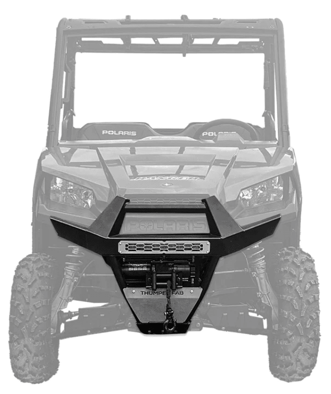 2015+ Polaris Ranger 500 / 570 Mid - Size Front Winch Bumper (2 - piece) (NO, Black) - Offroad Armor