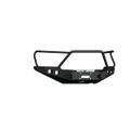 The 2016-2021 Toyota Tacoma Stealth Front Winch Bumper Lonestar Guard in textured black features a rugged, angular design with protective bars, cutouts, and mounting points—ideal for off-road modifications and compatible with Warn M8000 or 9.5Xp winches.