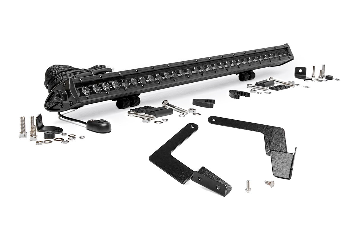 Rough Country LED Light | Lower Grille Mnt | 30" Black Single Row | Toyota Tacoma (16-23)