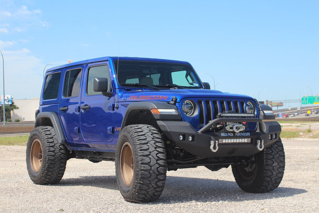 2018+ Jeep Jl Rubicon Stealth Front Winch Bumper Sheetmetal Bar Guard Full Width Rubicon - Texture Black Warn Powerplant - Offroad Armor