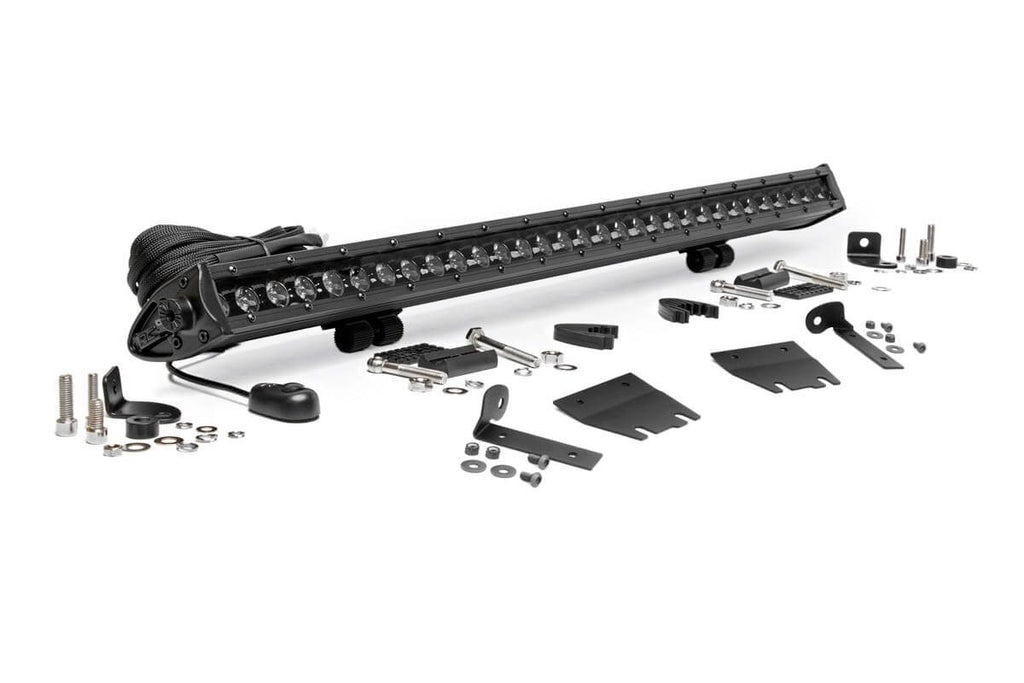 Rough Country Jeep 30-inch LED Hood Kit (18-21 Wrangler JL, 20-21 Gladiator JT | Black-Series)
