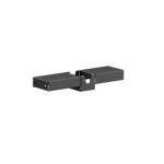 The 2019+ Ford Ranger Treck OEM Spare Tire Winch Relocation Mount is shown closed against a white background, featuring a rectangular, texture black design with two flat plates joined by a central pivot for a modern look.