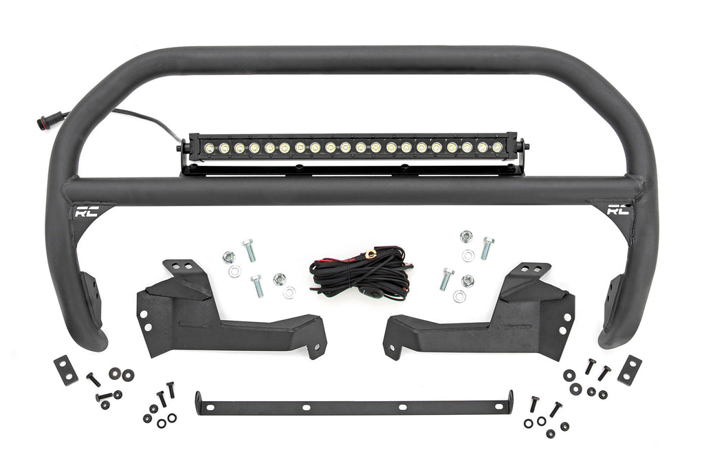 Rough Country Nudge Bar | 20 Inch BLK DRL Single Row LED | Ford Bronco Sport (21-23)