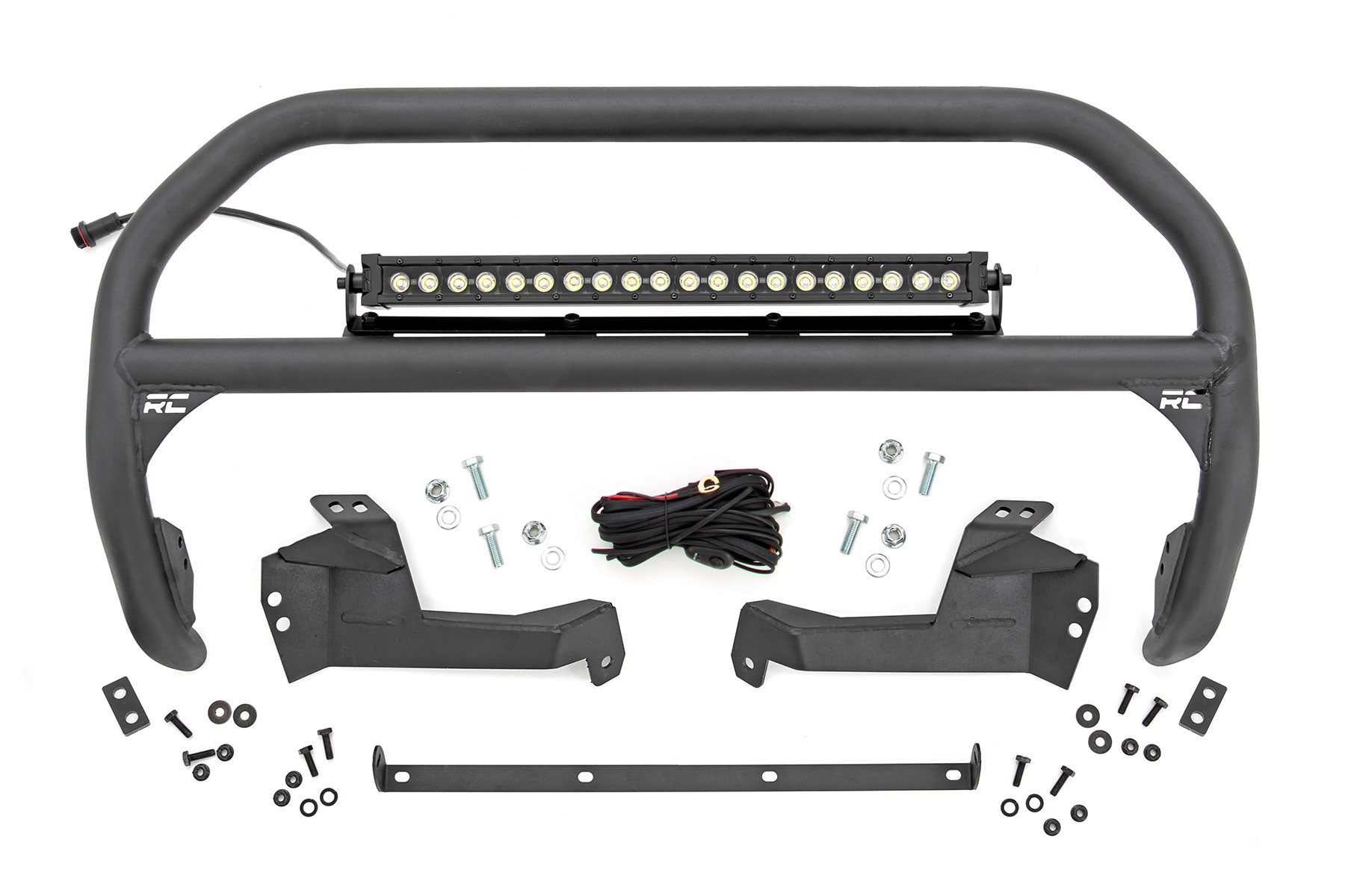 Rough Country Nudge Bar | 20 Inch BLK DRL Single Row LED | Ford Bronco Sport (21-23)