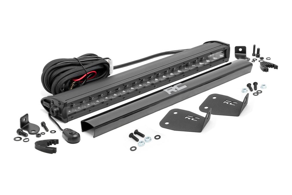 Rough Country LED Light | Bumper Mount | 20" Black Single Row | Ford Bronco Sport (21-23)