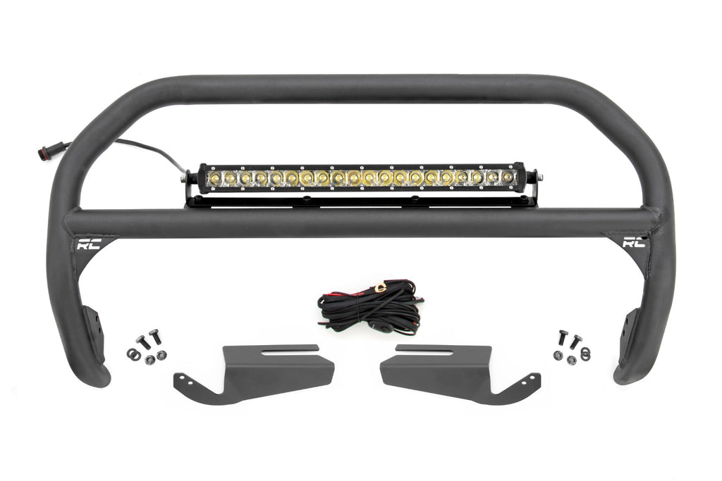 Rough Country Nudge Bar | 20 Inch Chrome Single Row LED | OE Modular Steel | Ford Bronco (21-23)