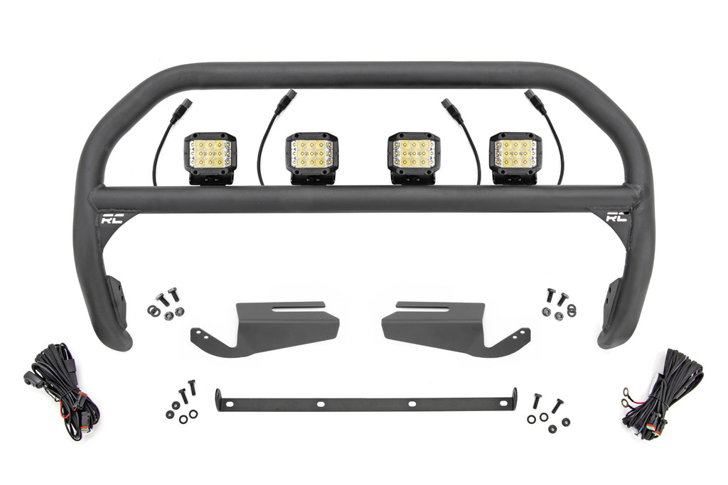 Rough Country Nudge Bar | 3 Inch Wide Angle Led (x4) | Oe Modular Steel | Ford Bronco (21-23)