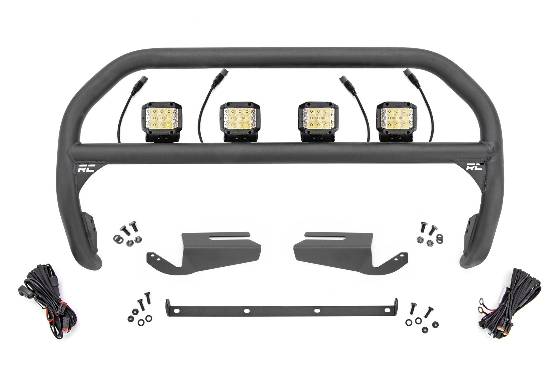 Rough Country Nudge Bar | 3 Inch Wide Angle Led (x4) | Oe Modular Steel | Ford Bronco (21-23)