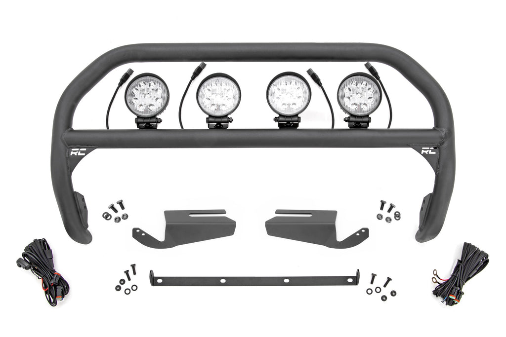Rough Country Nudge Bar | 4 Inch Round Led (x4) | OE Modular Steel | Ford Bronco (21-23)