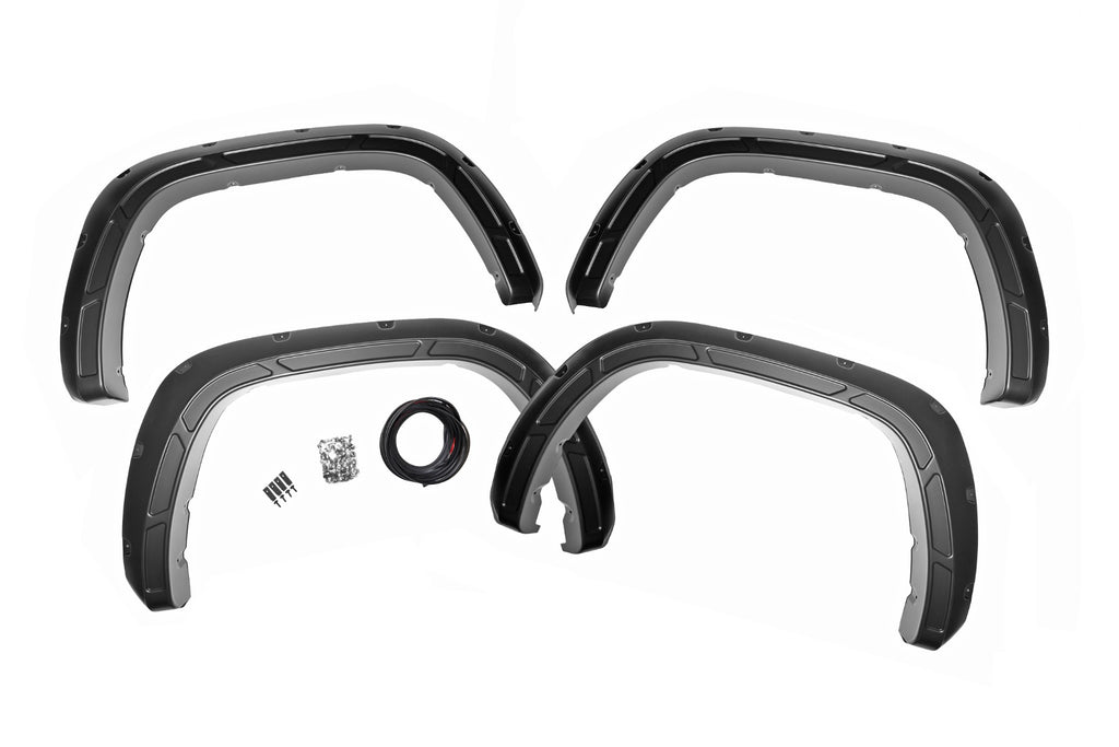 Rough Country Defender Pocket Fender Flare  | Gloss Black | Toyota Tundra (22-23)
