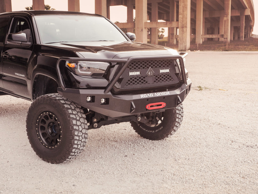 2016-2021 Toyota Tacoma Stealth Front Winch Bumper Lonestar Guard - Texture Black Warn M8000 Or 9.5Xp