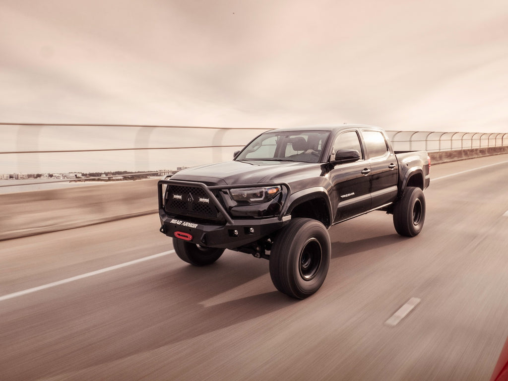 2016-2021 Toyota Tacoma Stealth Front Winch Bumper Lonestar Guard - Texture Black Warn M8000 Or 9.5Xp