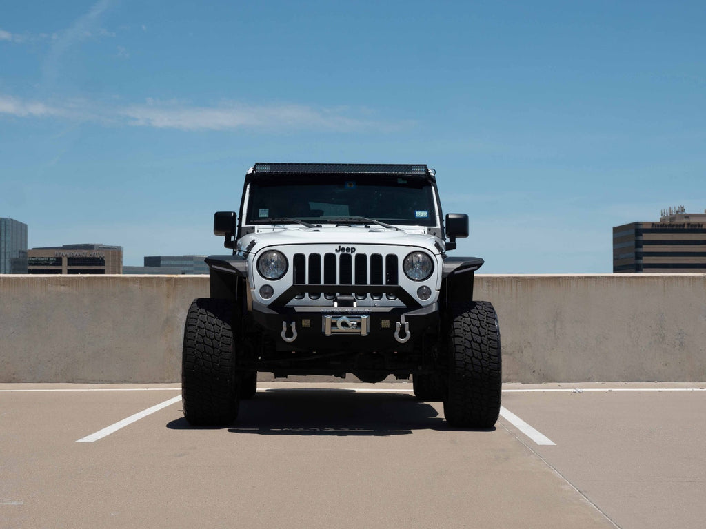 2007-2018 Jeep Jk Stealth Front Winch Bumper Sheetmetal Bar Guard Mid Width - Texture Black Warn Zeon