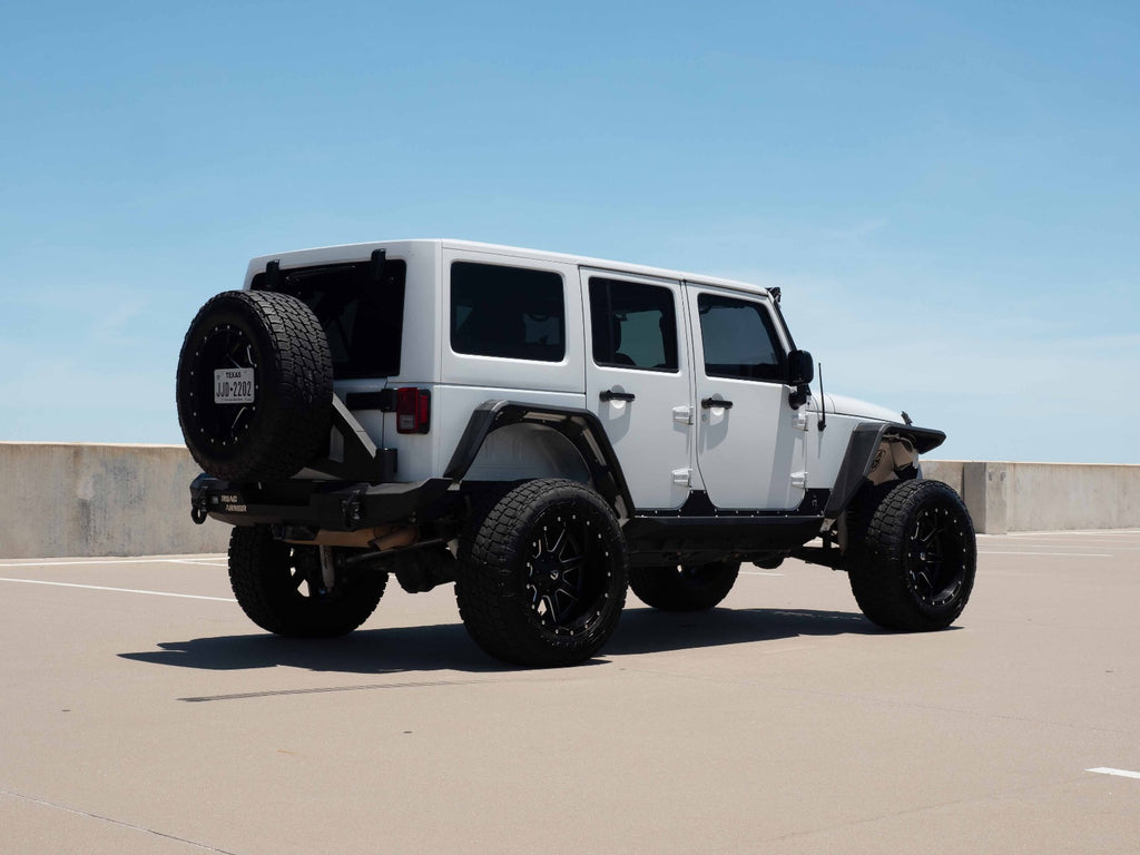 2007-2018 Jeep Jk Stealth Front Fender Flare Body Armor W/ Switchback Led Drl - Texture Black