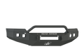 The 2015-2019 GMC 2500 Stealth Front Non-Winch Bumper Pre-Runner Guard in texture black features angular edges, mounting points for lights, a tubular grille guard on top, and a central ROAD ARMOR cutout with the Road Armor logo at the bottom center.