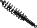 A black coil spring shock absorber, shown diagonally against a white background. The tightly wound metal coil surrounds a cylindrical damper with mounting brackets at both ends, typically used in automotive or motorcycle suspension systems.