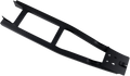 A black, rectangular metal frame with a flat base, several mounting holes on one end, and angled sides. The frame has a hollow center and two crossbars, suggesting it could be a support bracket or structural component for machinery.