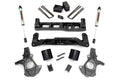 The 5 Inch Lift Kit | V2 for Chevy/GMC 1500 2WD (07-13) displayed on a white background includes black steel crossmembers, knuckles, shock absorbers, U-bolts, blocks, brackets, and assorted hardware arranged neatly.