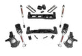 The 7.5 Inch Lift Kit | N3 Struts/V2 for Chevy/GMC 1500 (07-13) includes black and silver shock absorbers, strut assemblies, crossmembers, spindles, U-bolts, and mounting brackets arranged on a white background.