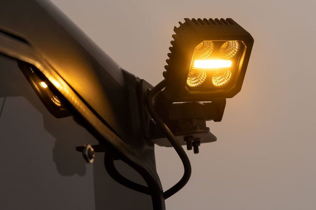 Rough Country LED Light Pair | 2 Inch Square | Flood | Swivel Mount