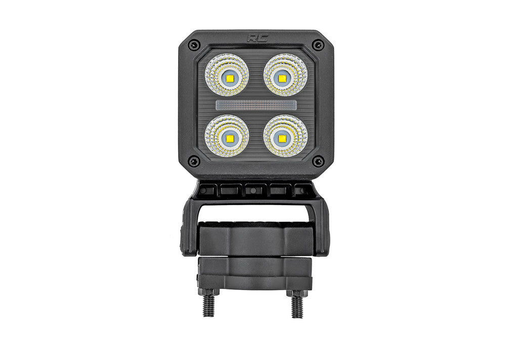 Rough Country LED Light Pair | 2 Inch Square | Flood | Swivel Mount