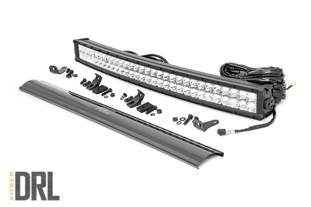 Rough Country Chrome Series LED | 30 Inch Light| Curved Dual Row | White DRL