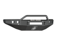 A 2015-2019 Chevy 2500 Stealth Front Non-Winch Bumper Pre-Runner Guard in texture black, featuring angular lines, mounting holes, a center hoop, ROAD ARMOR text, and a shield logo embossed below, shown front-on against white.