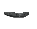 A textured black 2019-23 Chevy 4500 Stealth Front Winch Bumper with ROAD ARMOR in white at the center, multiple cutouts, mounting points, and an engraved logo. Shown on a plain white background. Compatible with Warn 16.5, Smittybilt Xrc.