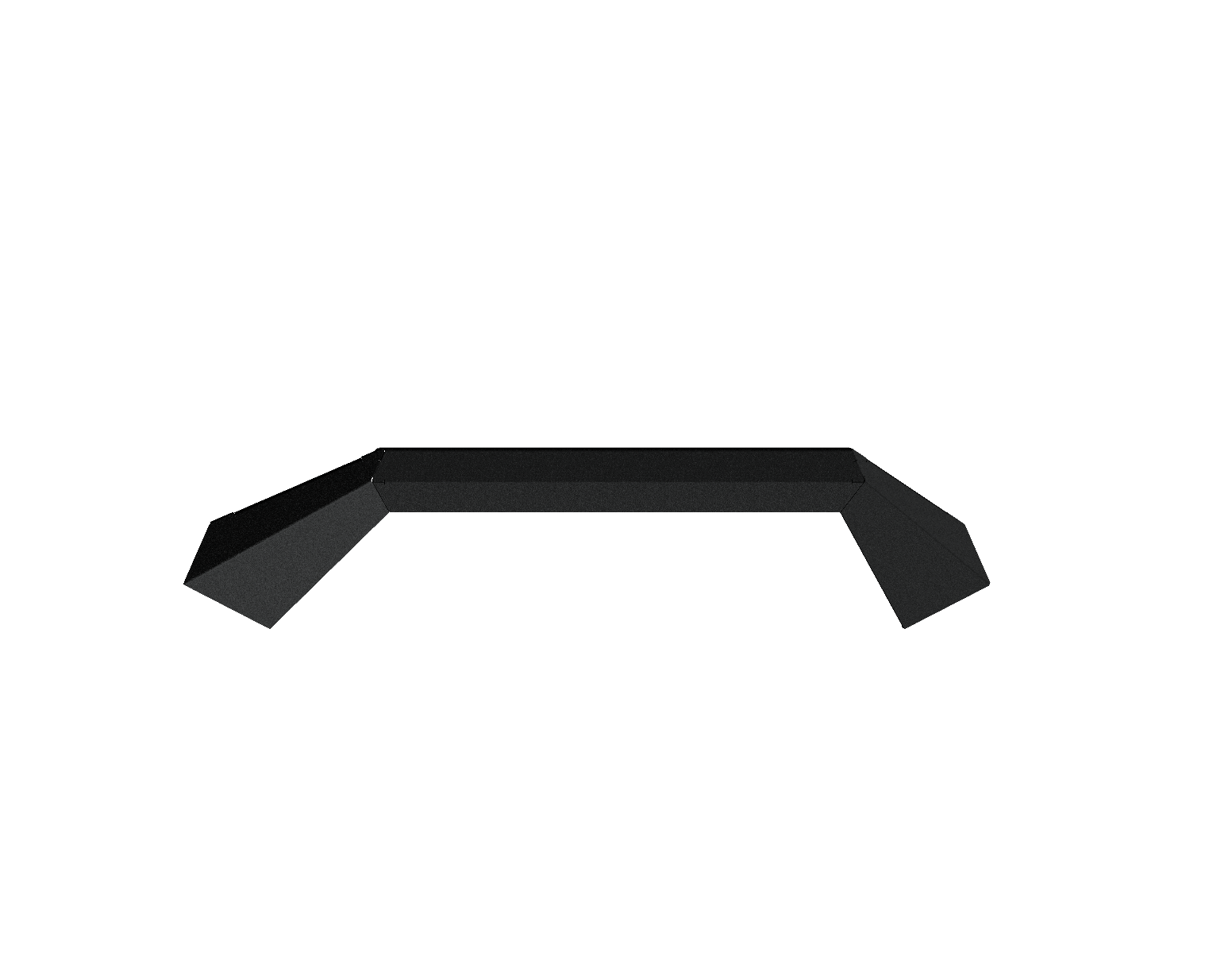A black, angular sheet metal pre-runner guard with sharply slanted ends for the 2020-23 Chevy 2500 Spartan Front Bumper, featuring a textured black finish by Road Armor. Minimalist and geometric, shown against a plain black background.