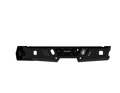 The 2020-23 GMC 2500 Spartan Rear Bumper features a textured black, rugged rectangular design with angular edges, multiple cutouts, and mounting holes for durability and performance. Matte finish and dual logos enhance its bold look.