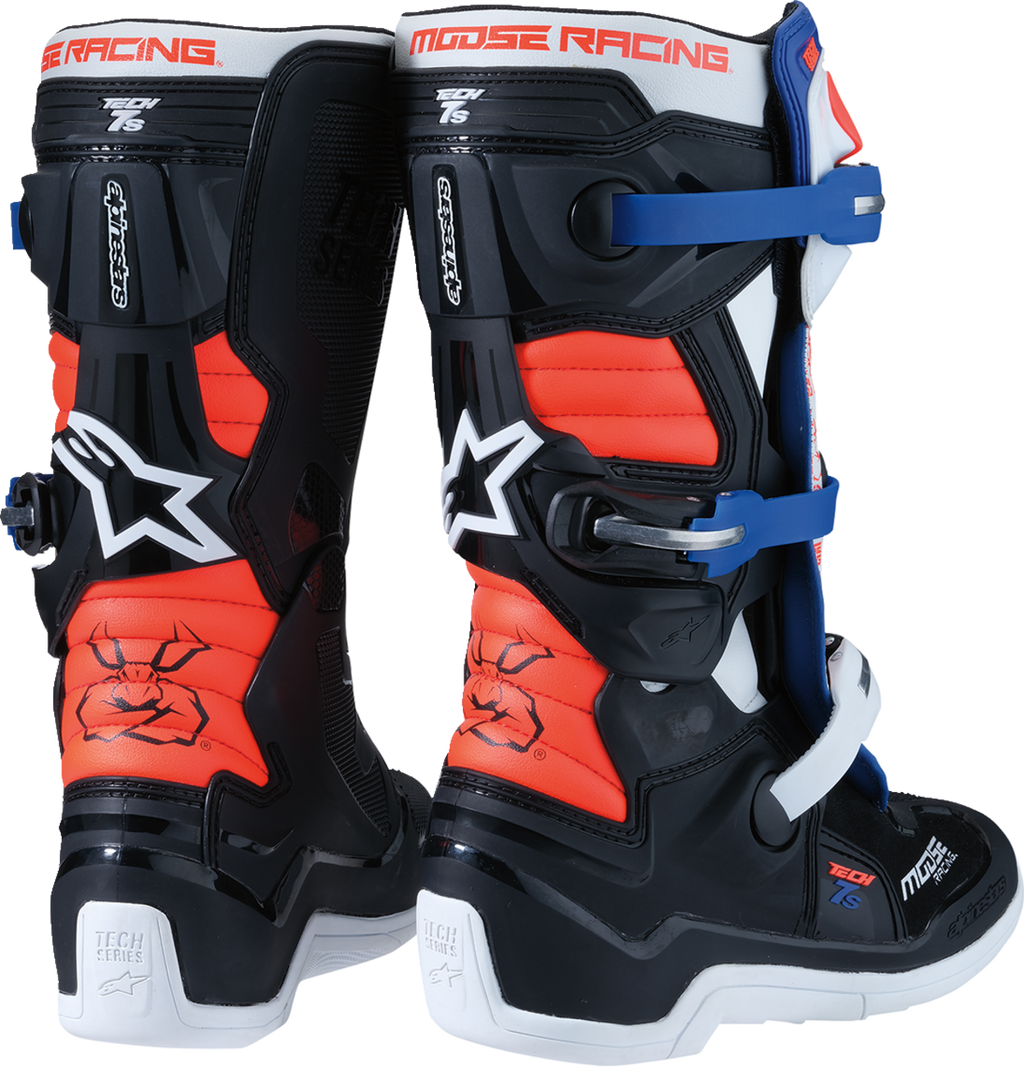 Youth Tech 7S Boots - Black/White/Red/Blue - US 8
