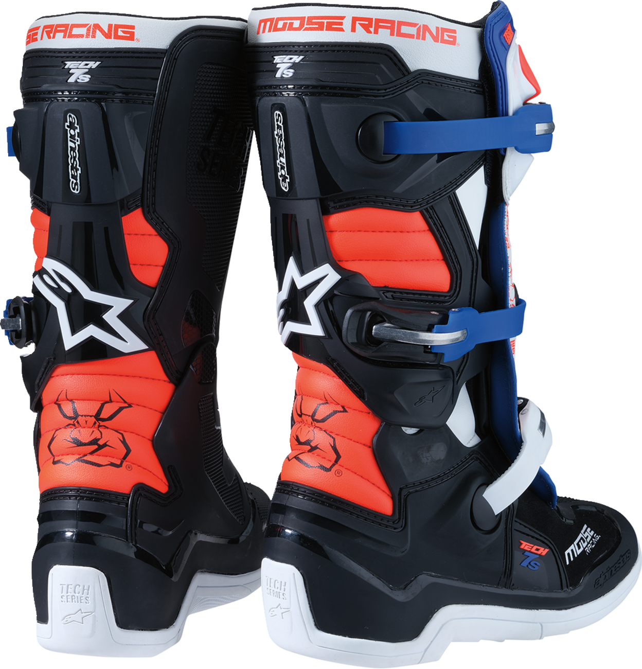 Youth Tech 7S Boots - Black/White/Red/Blue - US 8