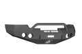 The 2008-2013 GMC 1500 Stealth Front Winch Bumper Pre-Runner Guard features a textured black finish, angular steel design, central raised bar, accessory cutouts, mounting holes, ROAD ARMOR branding, and an etched Road Armor logo. Compatible with Warn M120