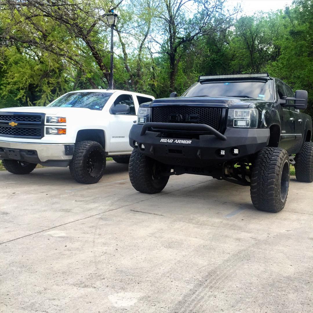2008-2013 Gmc 1500 Stealth Front Winch Bumper Pre-Runner Guard - Texture Black Warn M12000, Smittybilt Xrc