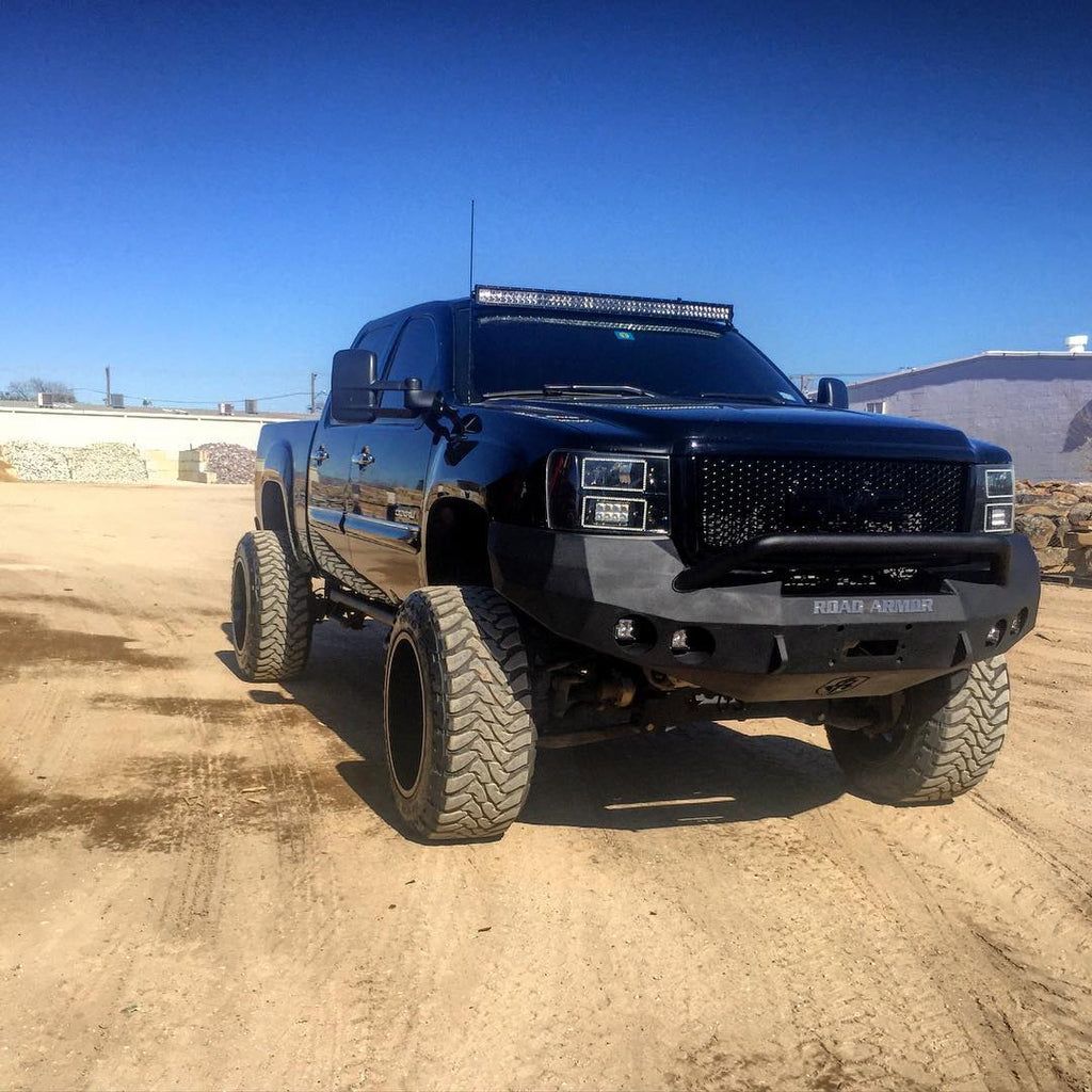2008-2013 Gmc 1500 Stealth Front Winch Bumper Pre-Runner Guard - Texture Black Warn M12000, Smittybilt Xrc