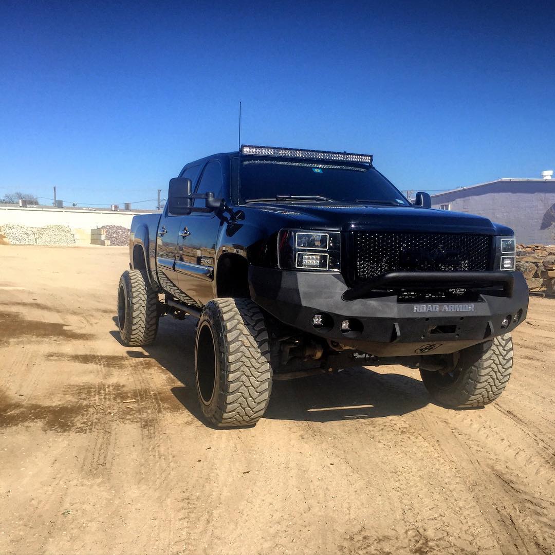 2008-2013 Gmc 1500 Stealth Front Winch Bumper Pre-Runner Guard - Texture Black Warn M12000, Smittybilt Xrc