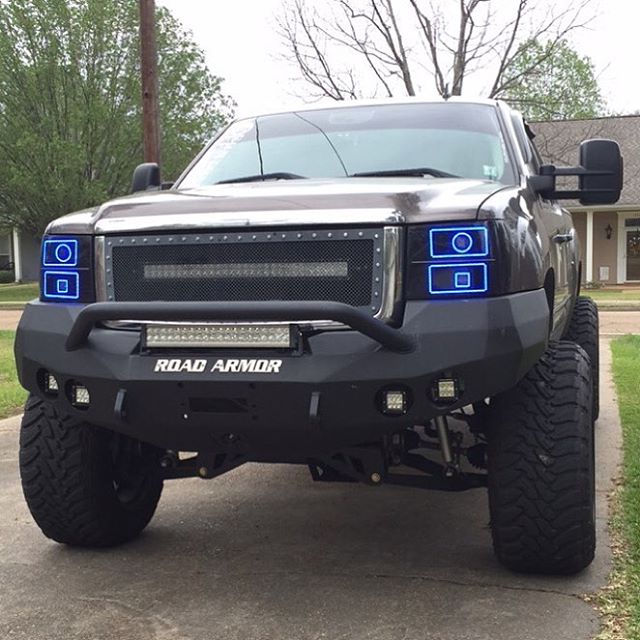 2008-2013 Gmc 1500 Stealth Front Winch Bumper Pre-Runner Guard - Texture Black Warn M12000, Smittybilt Xrc