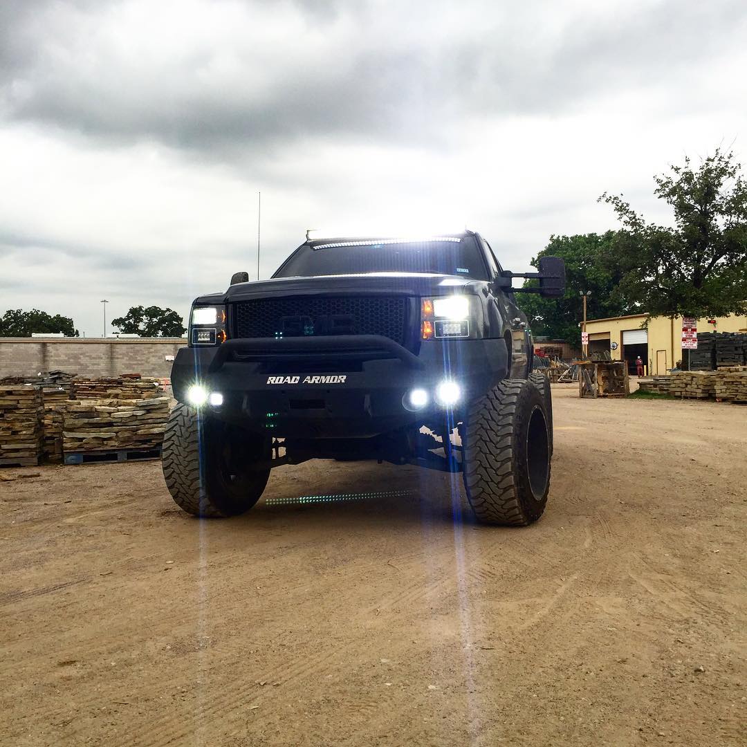 2008-2013 Gmc 1500 Stealth Front Winch Bumper Pre-Runner Guard - Texture Black Warn M12000, Smittybilt Xrc