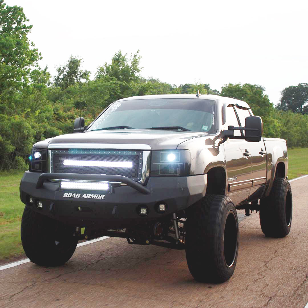 2008-2013 Gmc 1500 Stealth Front Winch Bumper Pre-Runner Guard - Texture Black Warn M12000, Smittybilt Xrc