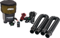A dust separator kit for vehicles, including a black and olive cylindrical filter unit with “Rugged” and “Moose Utility” logos, a wired control switch, power cables, and three flexible black plastic hoses with connectors on each end.
