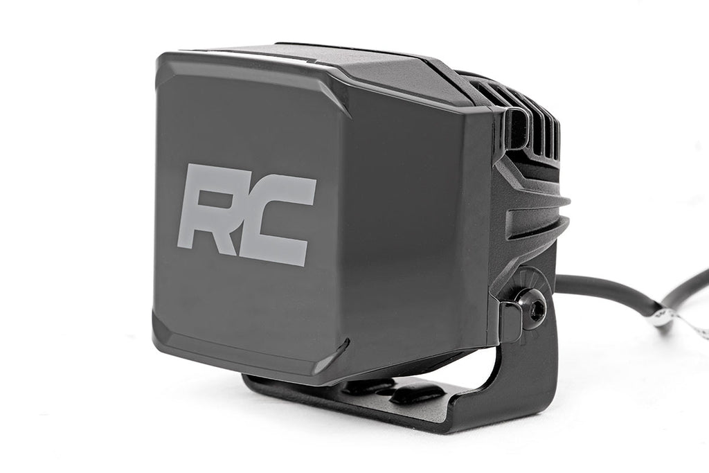Rough Country Chrome Series LED Light Pair | 3 Inch | Wide Angle Osram