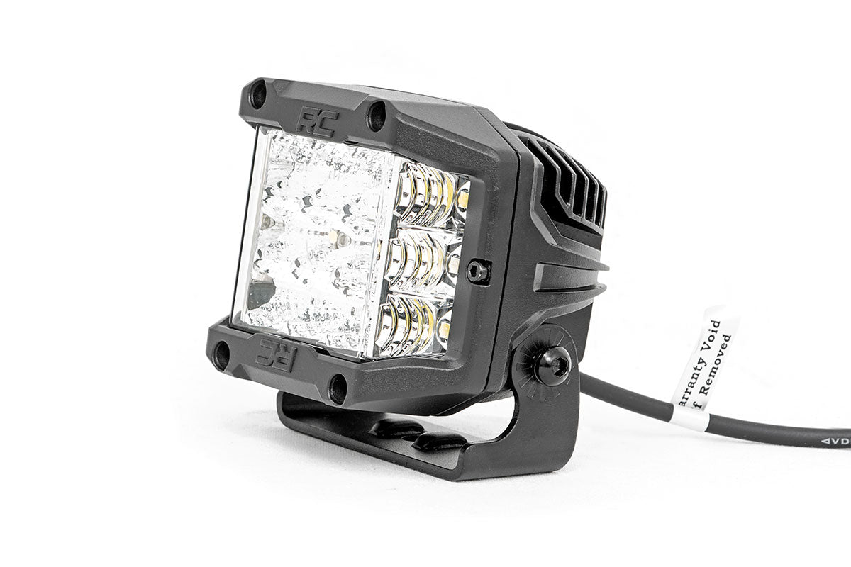 Rough Country Chrome Series LED Light Pair | 3 Inch | Wide Angle Osram