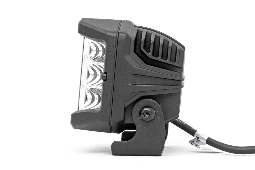 Rough Country Chrome Series LED Light Pair | 3 Inch | Wide Angle Osram