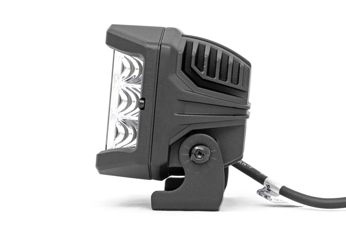 Rough Country Chrome Series LED Light Pair | 3 Inch | Wide Angle Osram